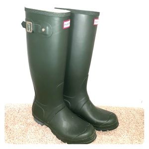 Green tall hunter boots